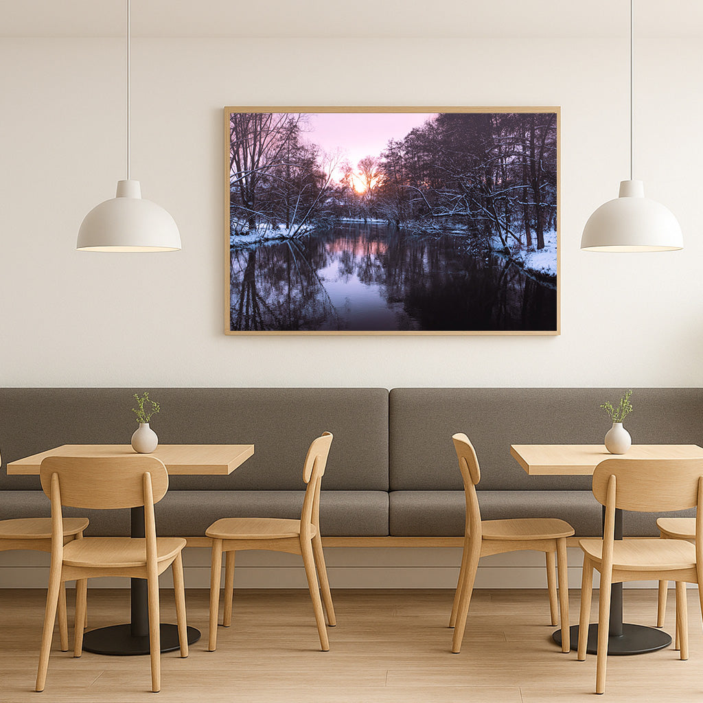 Poster Winterzauber Fulda – Größenvergleich im Wohnraum