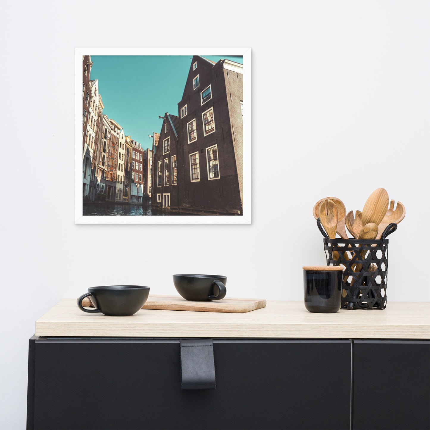 Bild Amsterdam Häuser mit Rahmen versehen