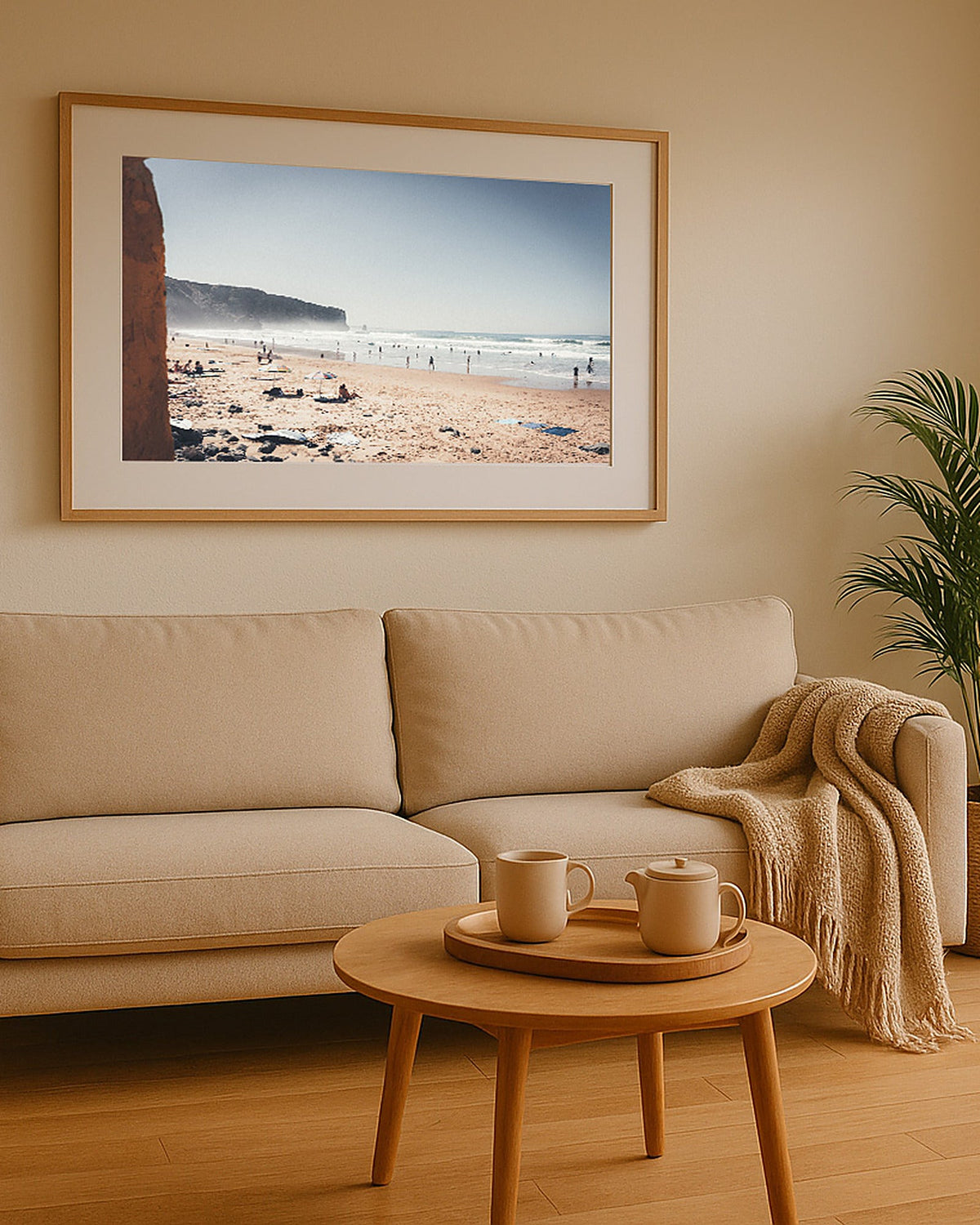 Poster Arrifana Beach Algarve – Dramatische Felsküste mit weiten Atlantikwellen
