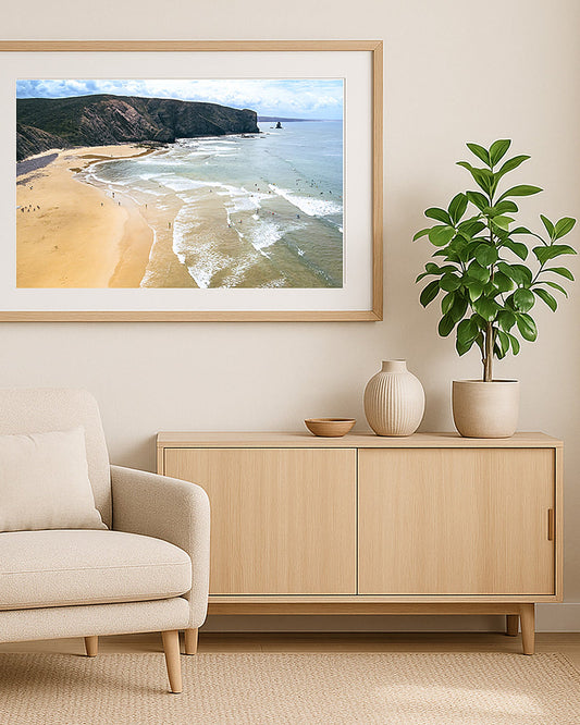 Poster Arrifana Beach Algarve – Luftaufnahme der portugiesischen Felsenküste