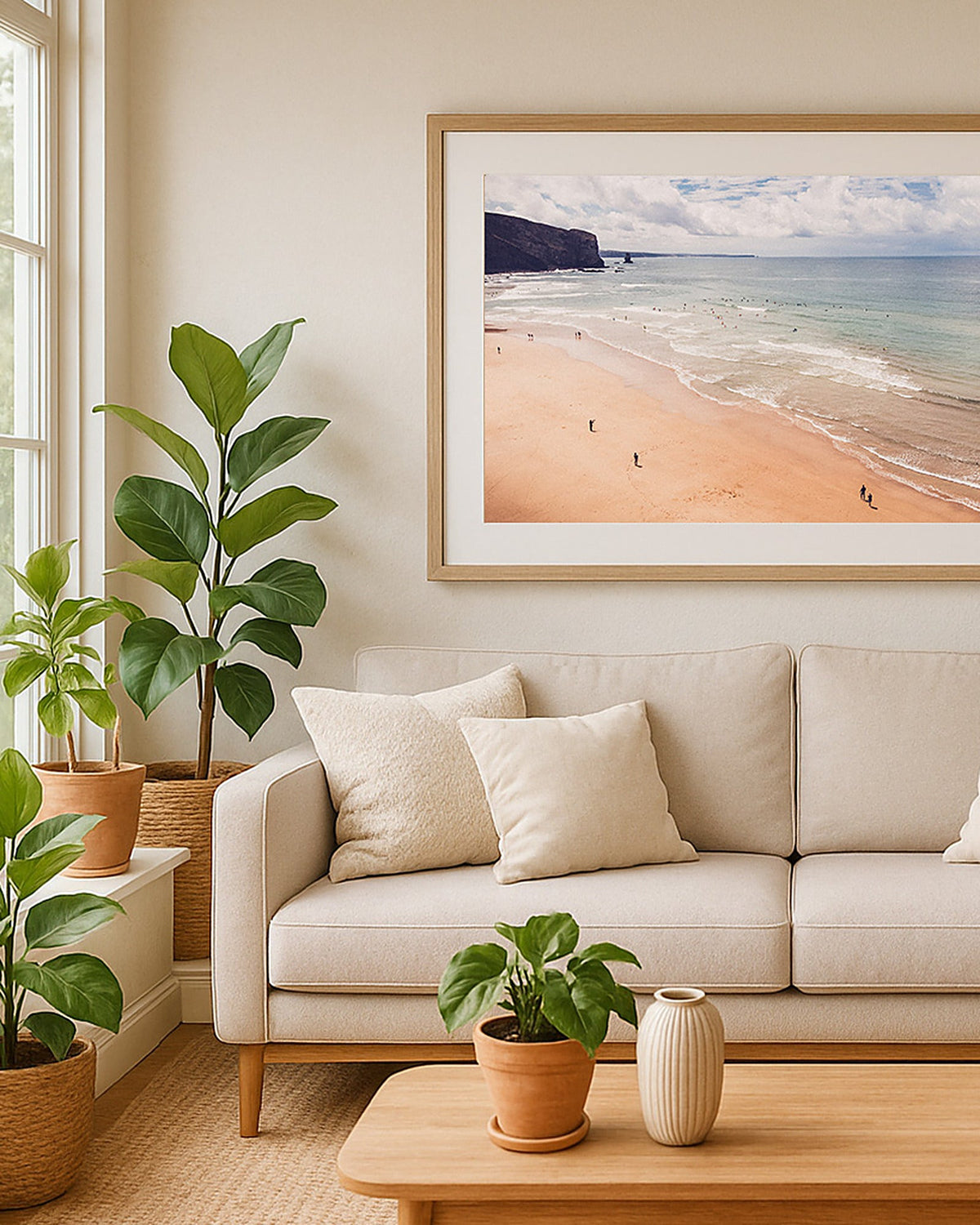 Poster Arrifana Beach Portugal – Feiner Sandstrand trifft tiefblaues Atlantikmeer