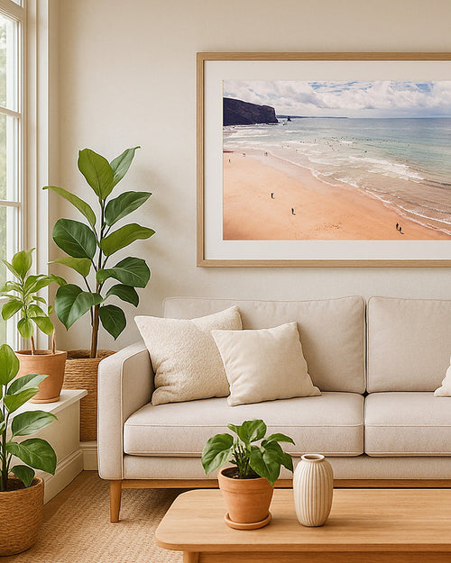 Poster Arrifana Beach Portugal – Feiner Sandstrand trifft tiefblaues Atlantikmeer