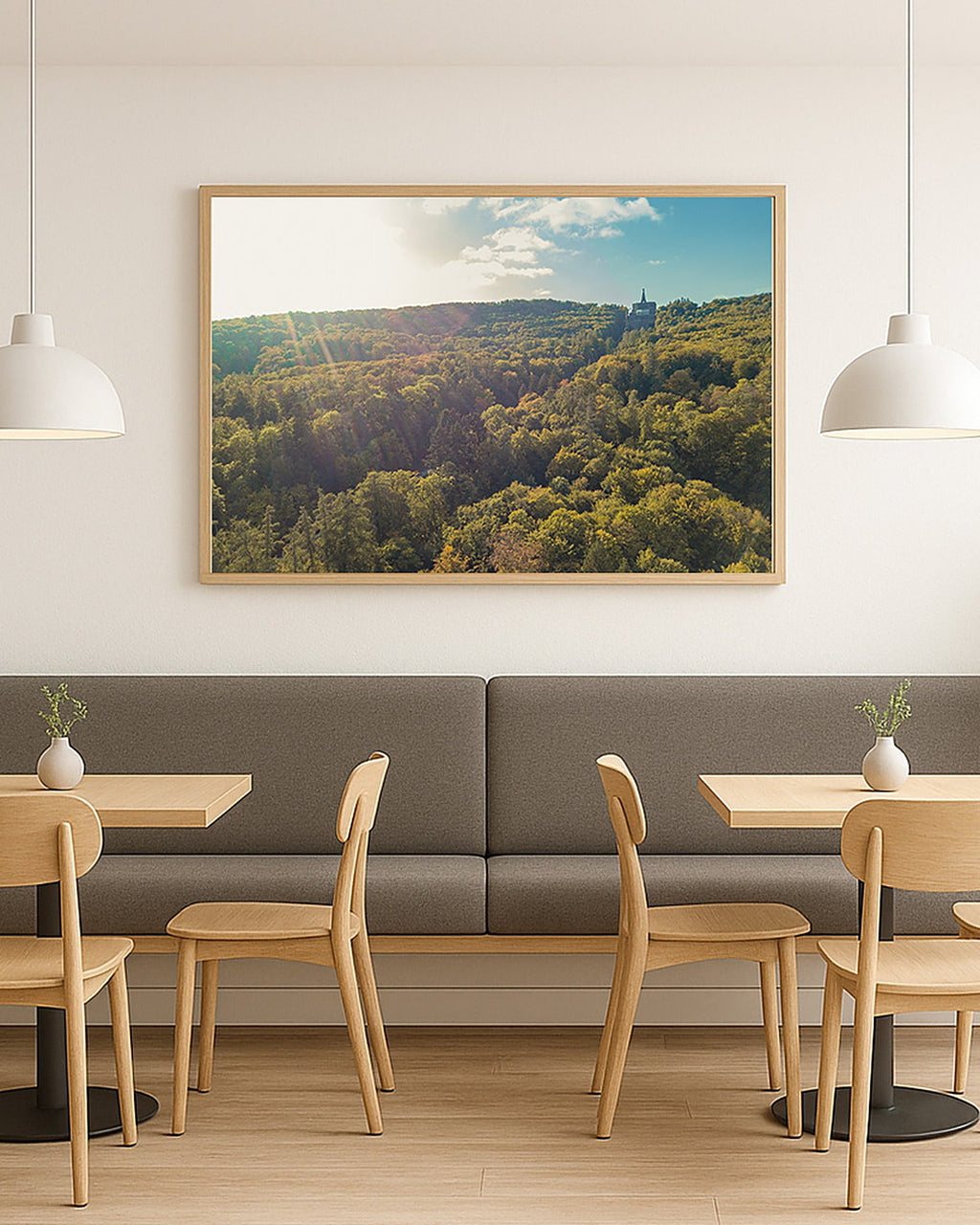 Poster Schloss Wilhelmshöhe Kassel – Bergpark mit Wald und Hügeln UNESCO-Welterbe