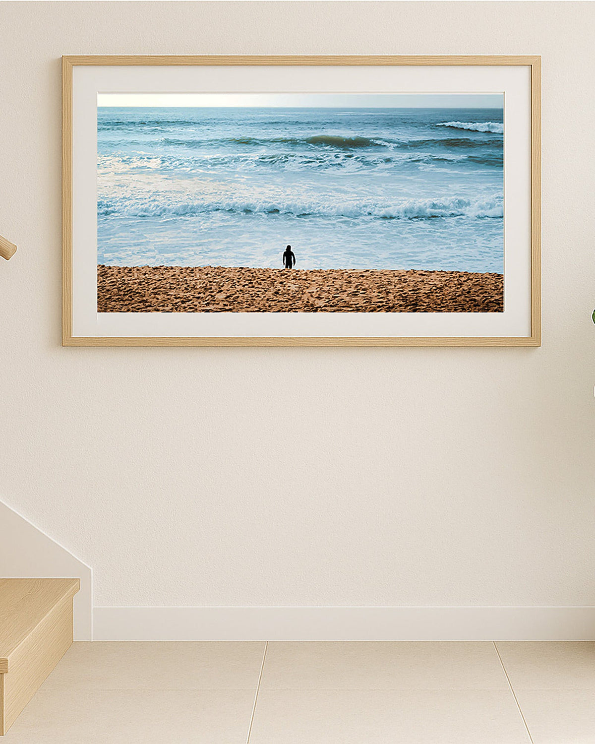 Surfer am Strand Poster als Wandbild im Treppenhaus
