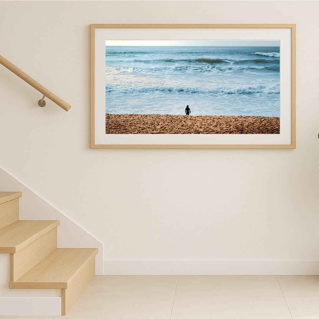 Surfer am Strand Poster als Wandbild im Treppenhaus