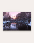 Poster Winterzauber Fulda – Verschneite Bäume im goldenen Abendlicht