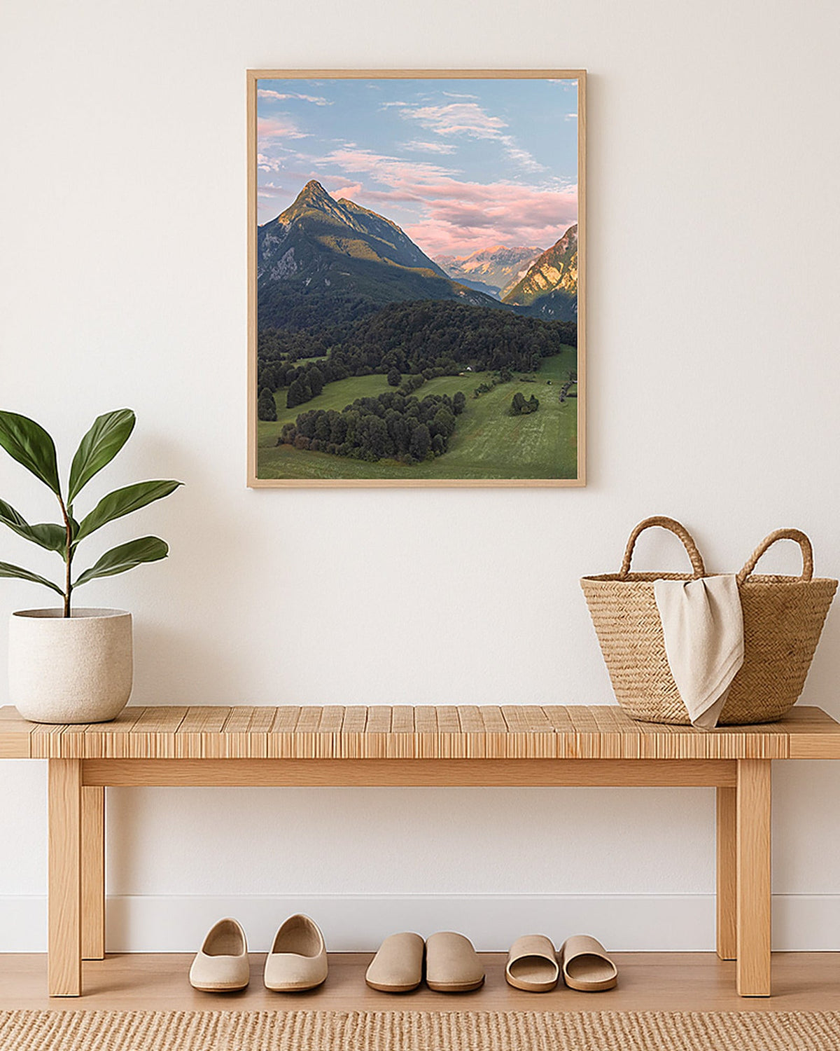 Poster Julianische Alpen Slowenien – Alpenpanorama in warmem Abendlicht