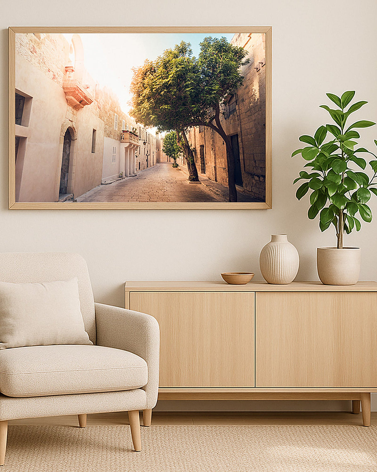 Poster Mdina Malta I – Goldenes Kalksteinlicht in den Gassen der alten Hauptstadt