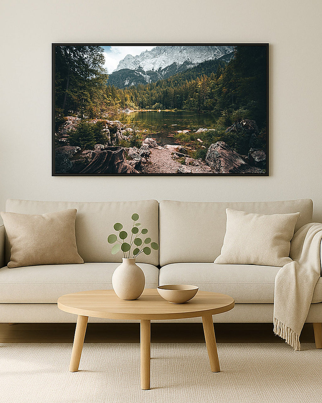 Poster Eibsee Wald Bayern – Naturbild aus den bayerischen Alpen