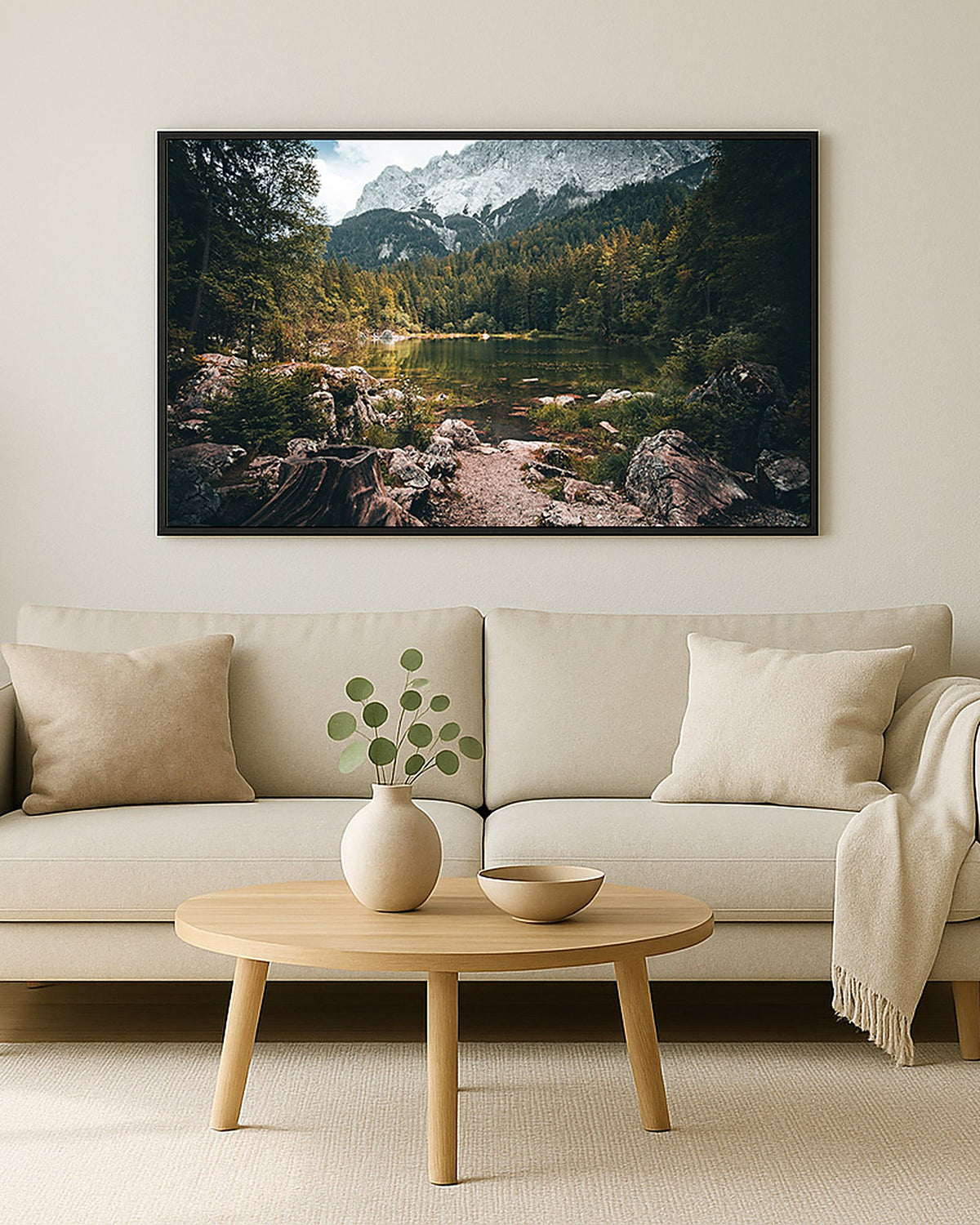Poster Eibsee Wald Bayern – Naturbild aus den bayerischen Alpen