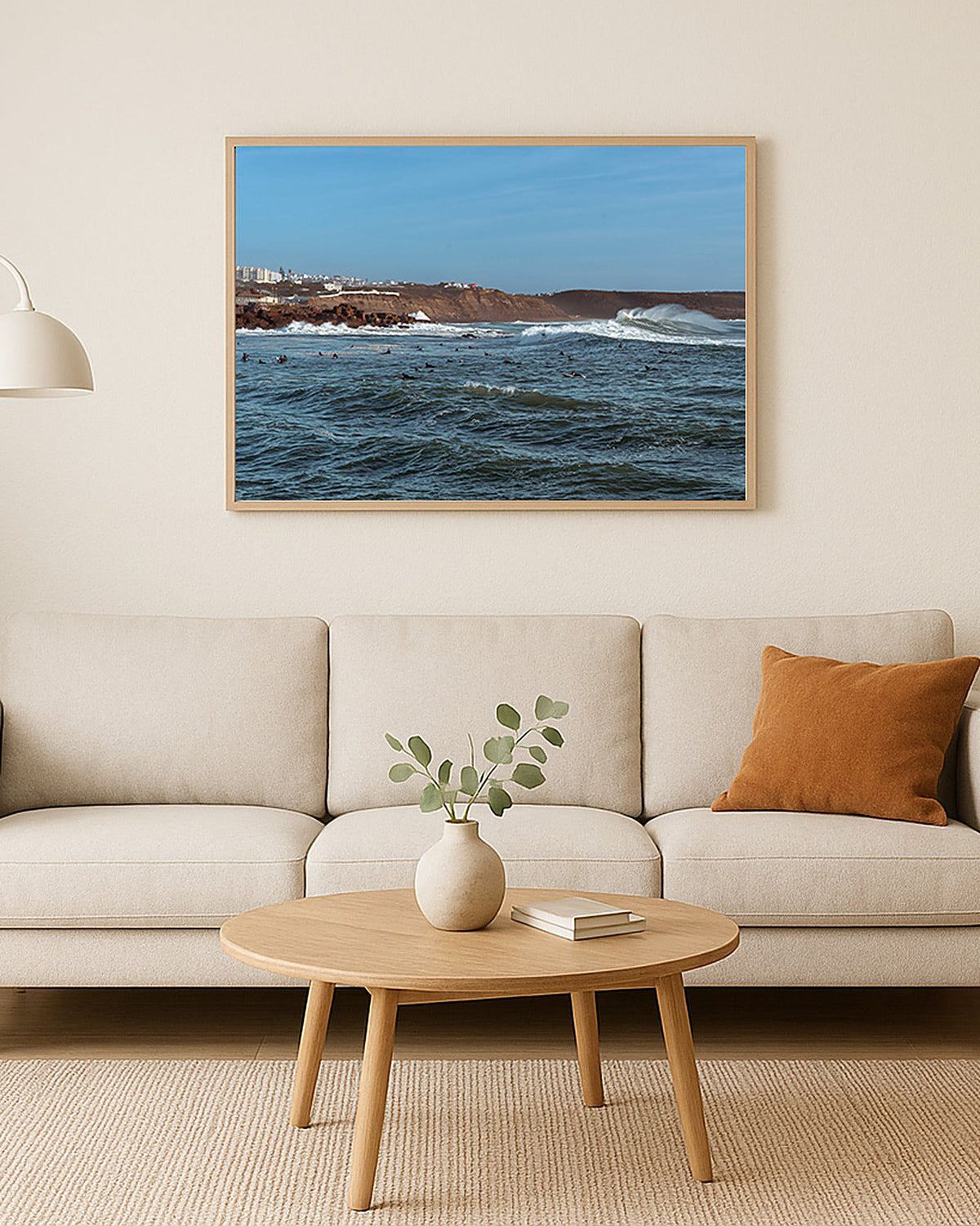 Surfer im Lineup Poster als Wandbild im Wohnzimmer