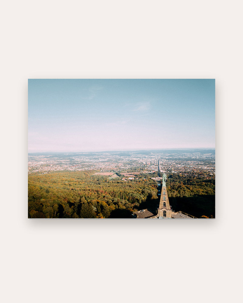 Poster Herkules über Kassel – Panoramablick vom Wahrzeichen über Nordhessen